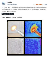 Ceramic Fiber Blanket 2400F 8# High Temp Thermal Insulation 1″x24″x32″