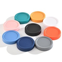5Pcs Mason Jar Lids, Regular Mouth 86mm Storage Lids Silicone Ring, Pink