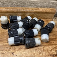 Lot of 13 Hubbell Cooper Leviton Daniel Woodhead Twist-Lock Electrical Plugs