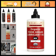 Organic Food Grade Lubricant Oil – NSF H1, Non-GMO, Petroleum-Free – 8 Fl Oz for
