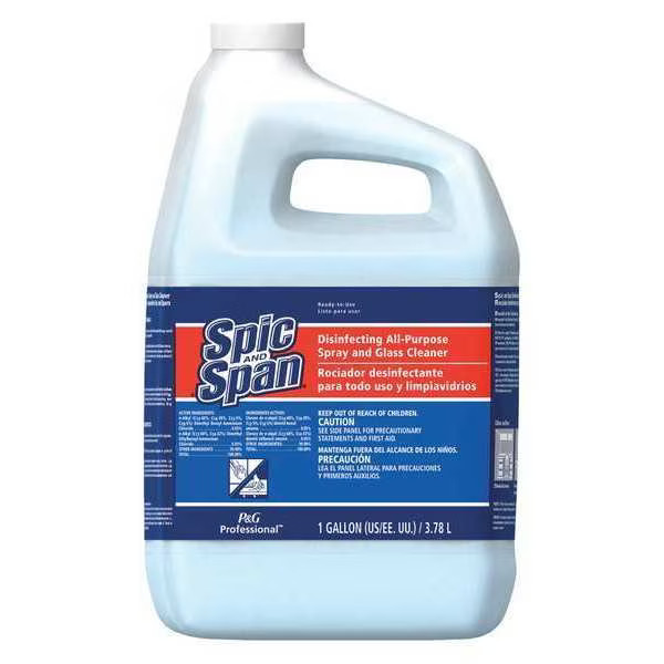 Spic And Span 58773 Liquid Glass Cleaner, 1 gal., Clear, Blue, Unscent