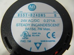 Allen-Bradley 24VAC/DC Steady Incandescent Orange Stack Light Cat. 855T-B24DN5