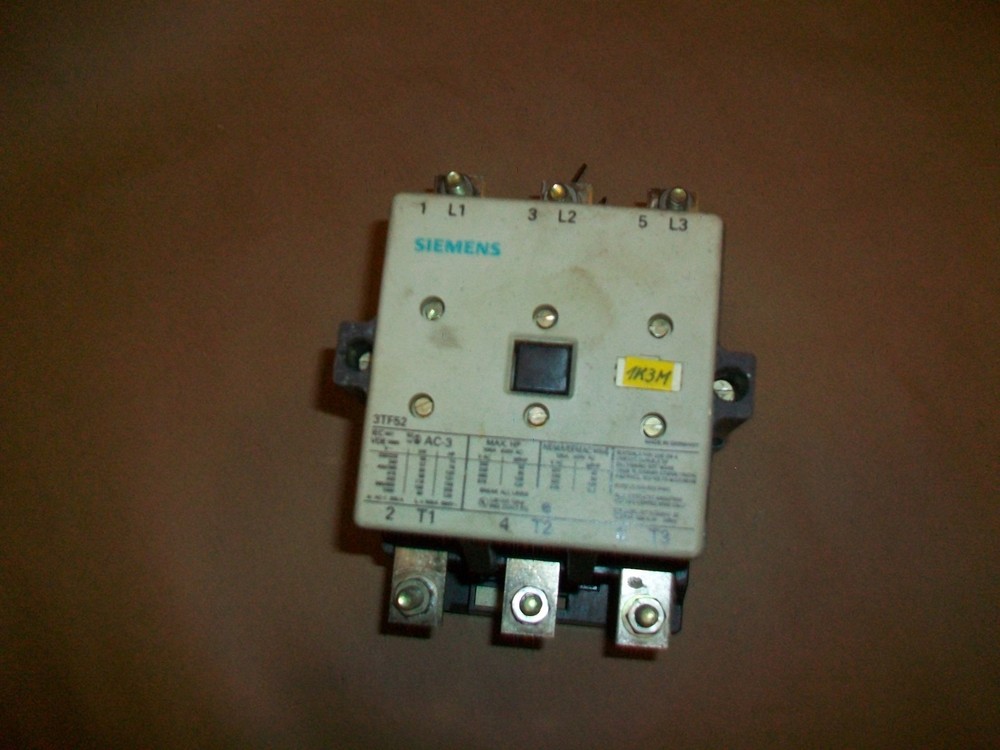 Siemens 3TF52 Contactor USED 60 / 125 HP