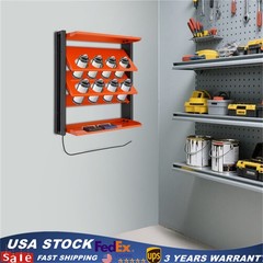 Shelf Spray Can Holder Lube Can Wall Mount Storage Rack Paint Organizer Orange