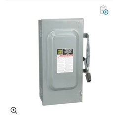 SQUARE D SAFETY SWITCH D323N 30HP o 100A GENERAL DUTY 3 POLES 240 VAC