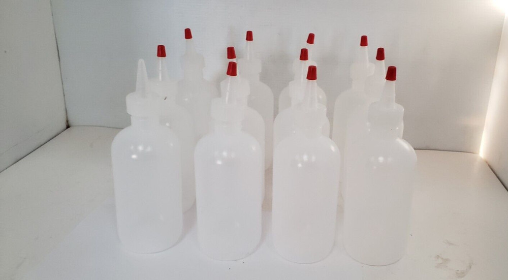 3VFD6 DISPENSING BOTTLES, LDPE, 8 FL OZ-250ML CAPACITY (LOT OF 12) NNB