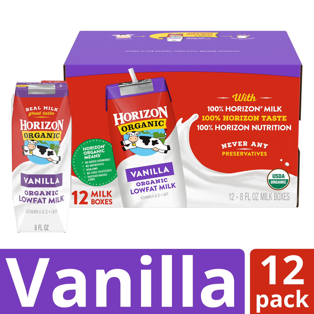 Shelf Stable 1% Lowfat Vanilla Milk Boxes, 8 Fl Oz, 12 Count