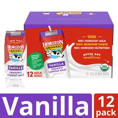 Shelf Stable 1% Lowfat Vanilla Milk Boxes, 8 Fl Oz, 12 Count
