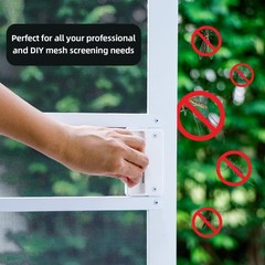 Fiberglass Window Screen Mesh Roll – 36″x100′, Easy-to-Cut 36” x 100’, Black