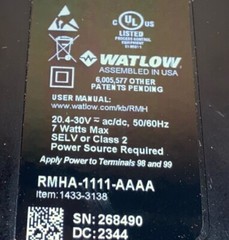 Watlow RM High-Density Control Module RMHA-1111-AAAA / 1433-3138 NEW