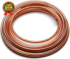 Upgraded Brake Line Tubing Kit 25 Ft. of 3/16 Copper Coated Flexible Tube Roll