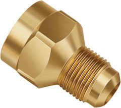 JB INDUSTRIES U3-4A BRASS ADAPTER, 1/4 FLARE X 1/8 FEMALE PIPE ADAPTER