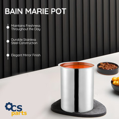 OCS Parts 3-Pack 2 Quart Bain Marie Pot | 6-3/4″ x 4-3/8″ Stainless Steel Pot