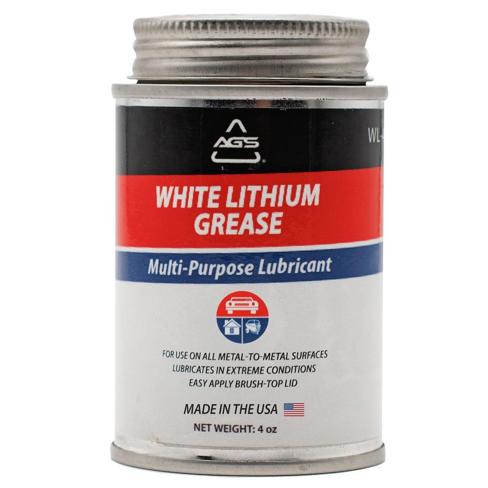 AGS Automotive Solutions Lith-Ease White Lithium Grease, 4oz. Brush Top 4oz