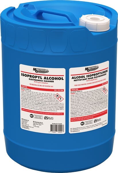 MG Chemicals 824-20L Isopropyl Alcohol Bulk Liquid Electronic Cleaner; 99.9%…