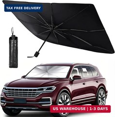 Windshield Sun Shade Car Umbrella, 55″x31″ Front Window Sunshade with Titanium S