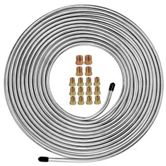 Zinc Coated Flexible Brake Tubing Roll 25 ft 1/4″ Brake Line Kit Replacement