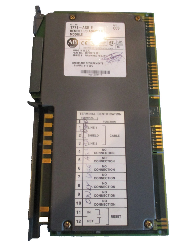 Allen Bradley Remote I/O Adapter Module Series E 1771-ASB/E 96218071B01