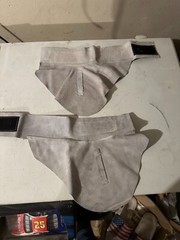 CL1390 Pearl Grey 6 in Split Leather Spat with 8 in Flare