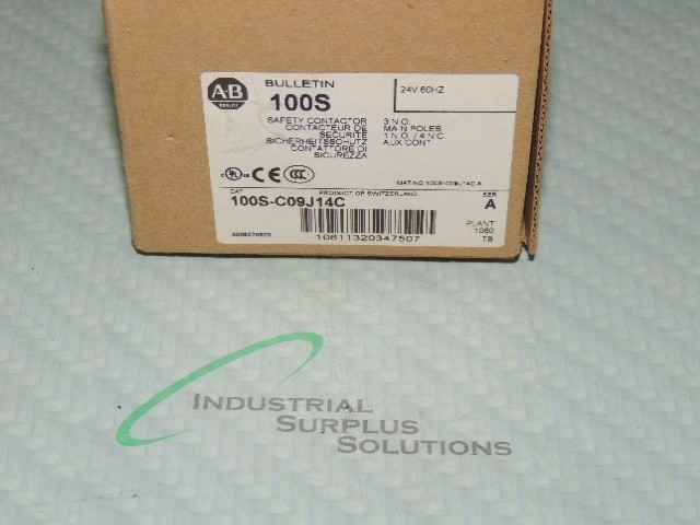 ALLEN BRADLEY 100S-C09J14C / A SAFETY CONTACTOR