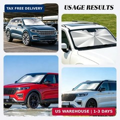 Windshield Sun Shade Car Umbrella, 55″x31″ Front Window Sunshade with Titanium S