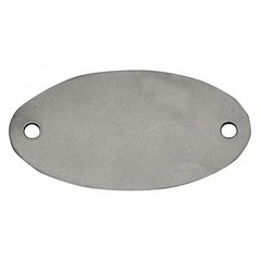 Blank Tag, Stainless Steel, 1 in H x 1 7/8 in W, 1 in Dia., Silver, Oval, 100 PK