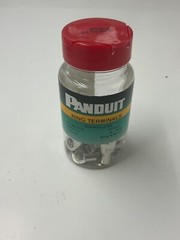 QTY 25 Panduit Ring Terminal P8-14R-Q Non-Insulated 1/4 Inch (M6)