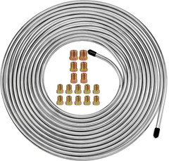 25Ft 3/16 Inch Brake Line Kit – Zinc Coated Double-Walled Steel Brake Tubing