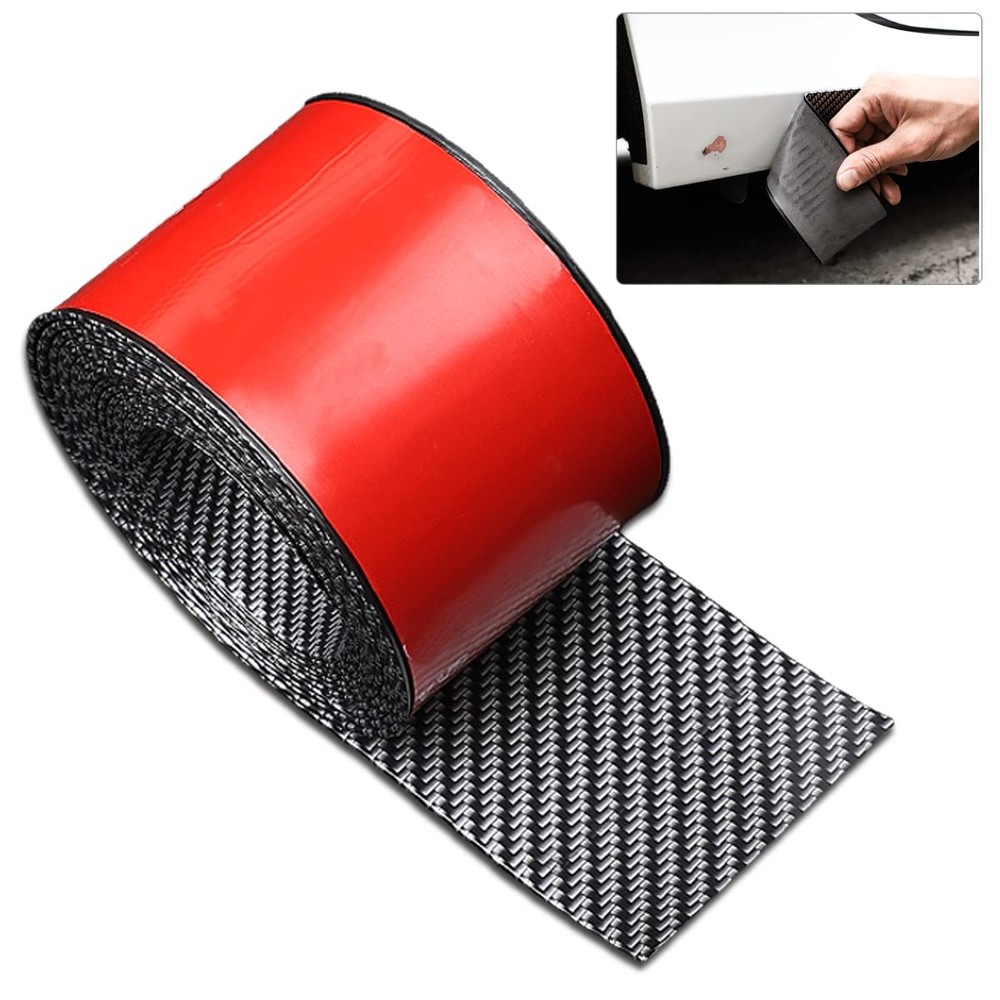 Universal Carbon Fiber Pattern Side Skirts Anti-Scratch.Rubber Anti-Scratch Side