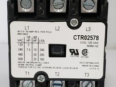 SERVICE FIRST CTR02578 CONTACTOR 3P 40A 120V 50/60HZ NIB