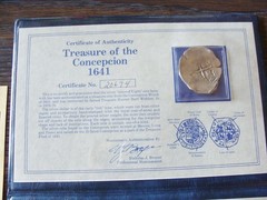 1641 Spanish/Mexico 8 Reales Shipwreck large Silver coin. Treasure Concepcion