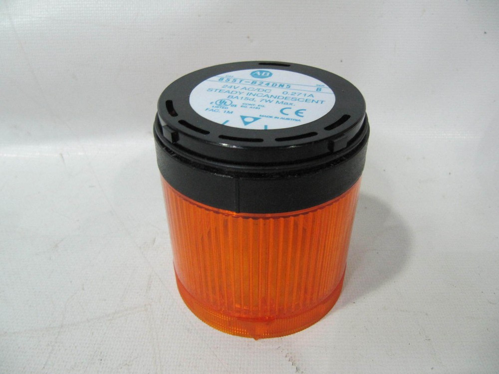 Allen-Bradley 24VAC/DC Steady Incandescent Orange Stack Light Cat. 855T-B24DN5