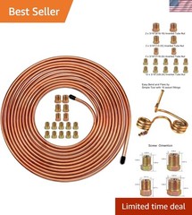 Upgraded Brake Line Tubing Kit – 25 Ft. of 3/16 Copper Coated Flexible Tube, …